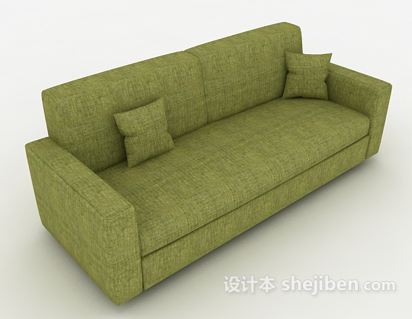 绿色休闲沙发3d模型下载