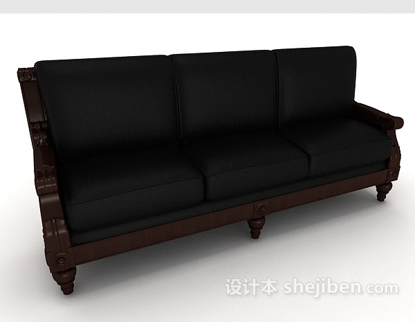 免费传统简约欧式沙发3d模型下载