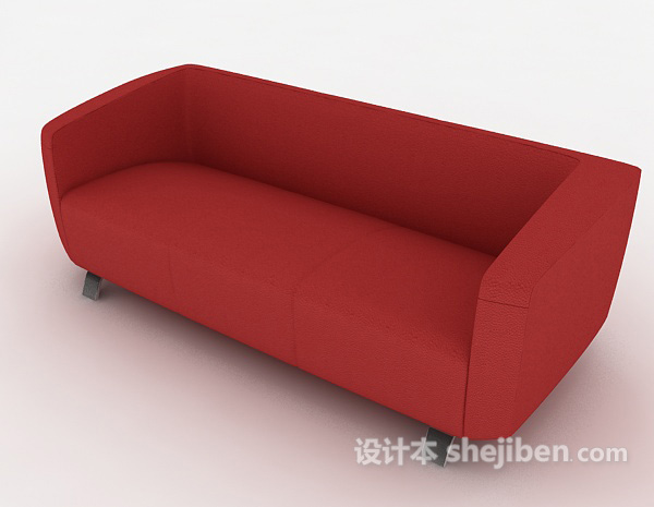 设计本简约时尚红色沙发3d模型下载
