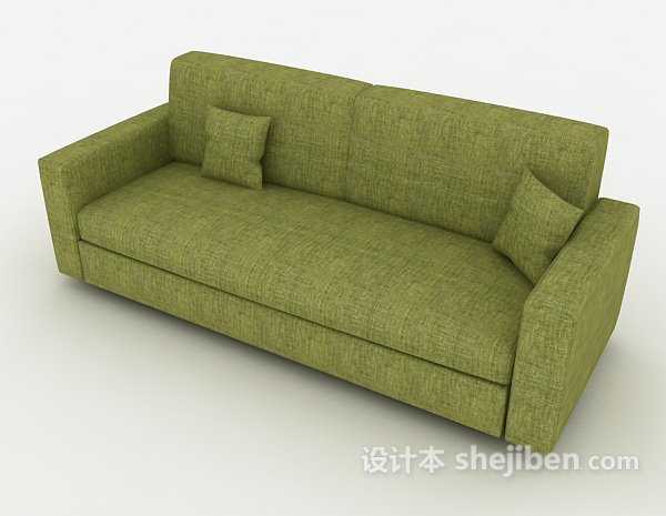 免费绿色休闲沙发3d模型下载