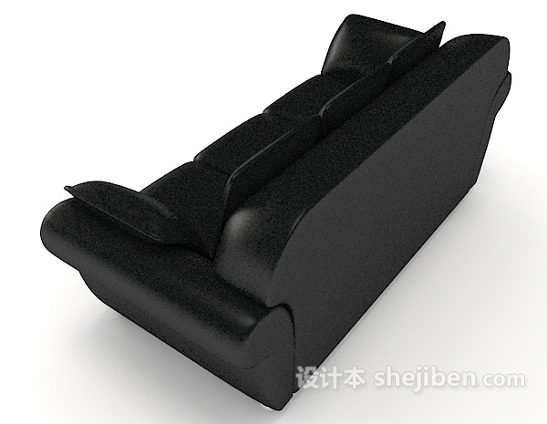 设计本家居皮质三人沙发3d模型下载