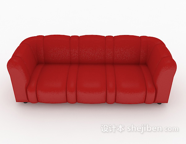 现代风格红色大方简约沙发3d模型下载