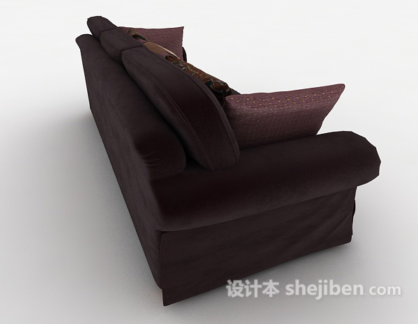 设计本现代棕色家居沙发3d模型下载