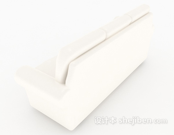 设计本白色现代多人沙发3d模型下载