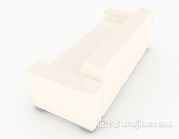 设计本浅色系多人沙发3d模型下载