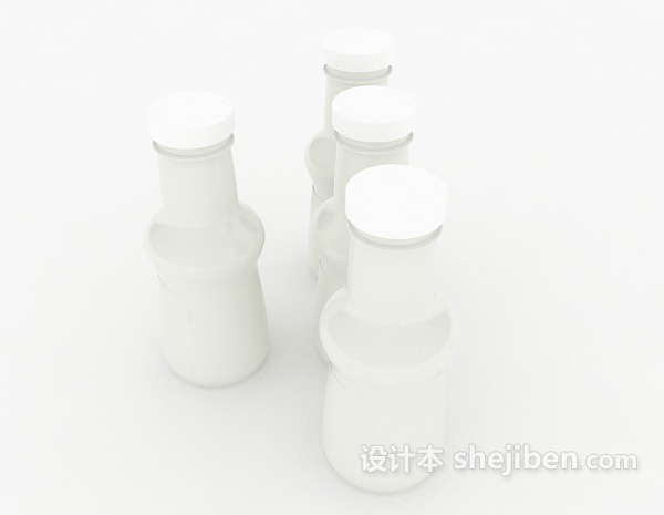 设计本酸奶瓶3d模型下载