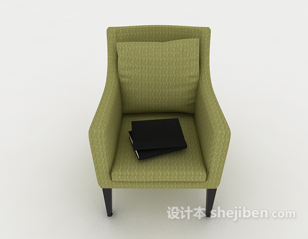 现代风格绿色单人休闲椅3d模型下载