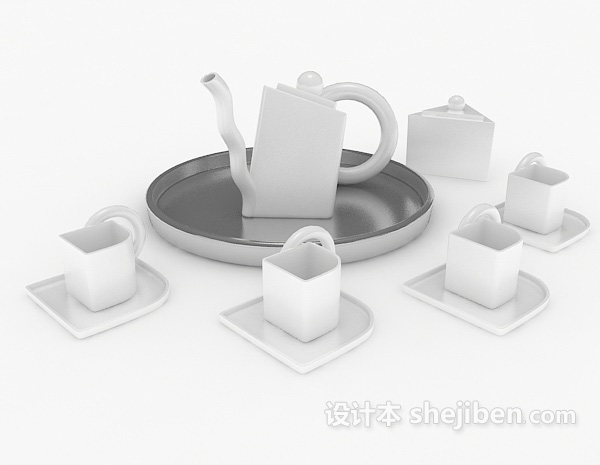 整套茶杯杯具3d模型下载