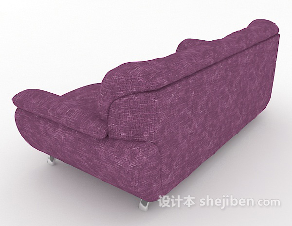 设计本红色三人沙发3d模型下载