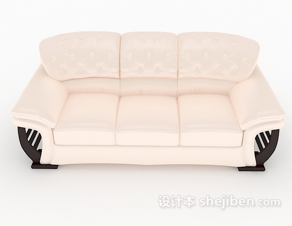 现代风格简单浅色家居沙发3d模型下载