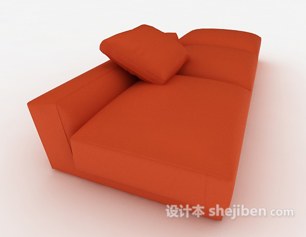 设计本橙色懒人沙发3d模型下载