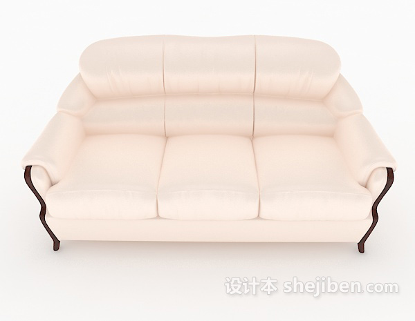 现代风格现代风格白色多人沙发3d模型下载