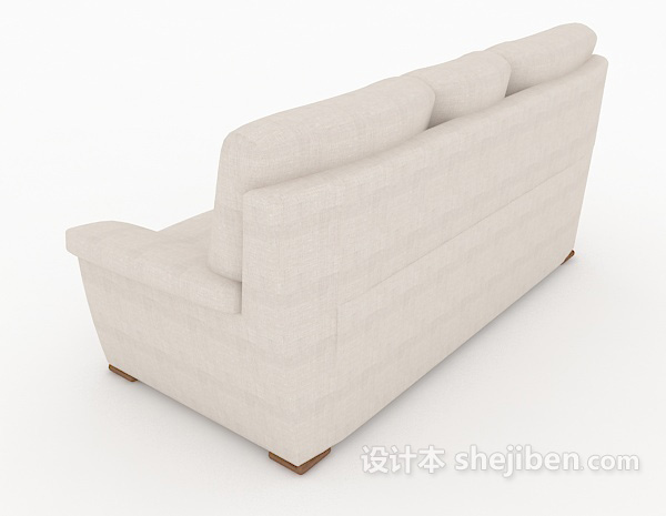 设计本白色休闲多人沙发3d模型下载