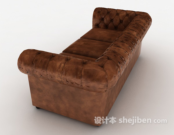 设计本皮质高档沙发3d模型下载