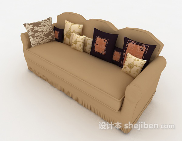 居家简单多人沙发3d模型下载