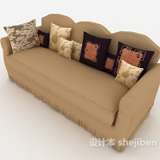居家简单多人沙发3d模型下载