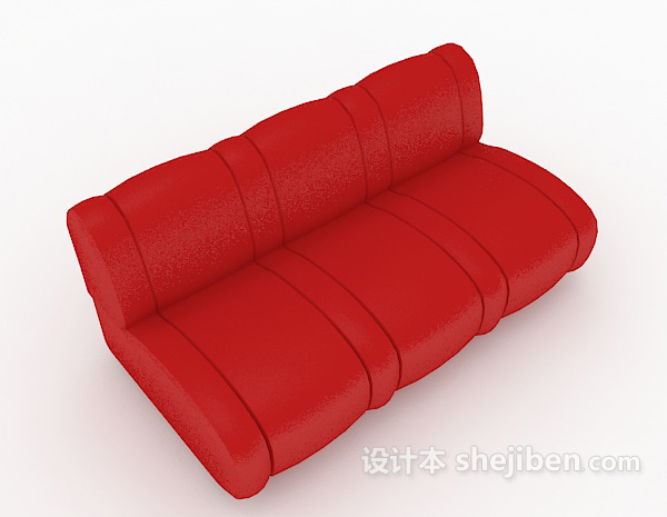红色简约休闲沙发3d模型下载