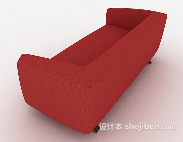免费简约时尚红色沙发3d模型下载