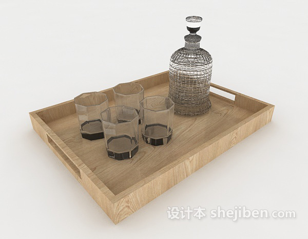 透明玻璃酒杯3d模型下载