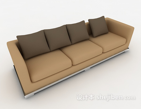 免费三人简约沙发3d模型下载