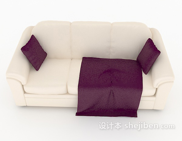 现代风格简易居家多人沙发3d模型下载