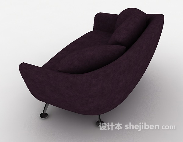 设计本紫色单人休闲椅3d模型下载