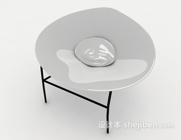 现代风格个性白色休闲椅3d模型下载