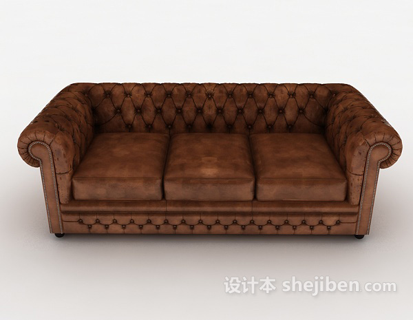现代风格皮质高档沙发3d模型下载