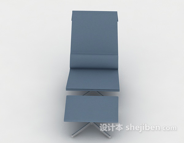 现代风格蓝色简单休闲椅3d模型下载