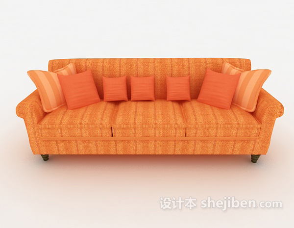现代风格居家亮色多人沙发3d模型下载