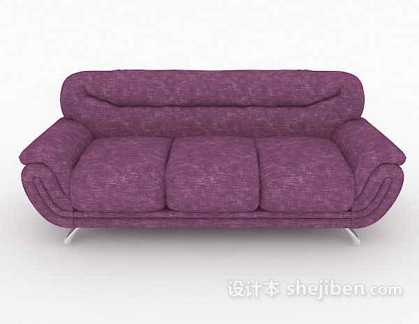 现代风格红色三人沙发3d模型下载