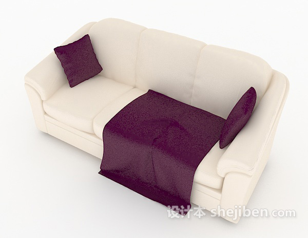 免费简易居家多人沙发3d模型下载
