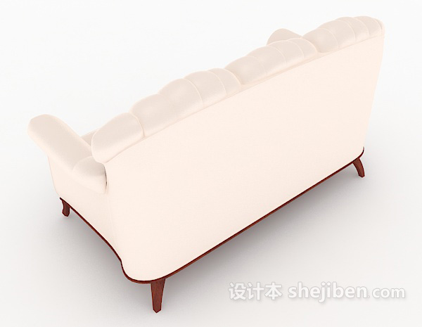设计本欧式乳色多人沙发3d模型下载