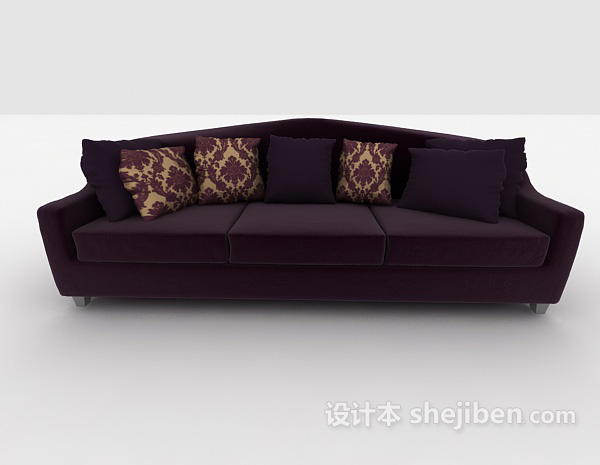 现代风格现代紫色家居沙发3d模型下载