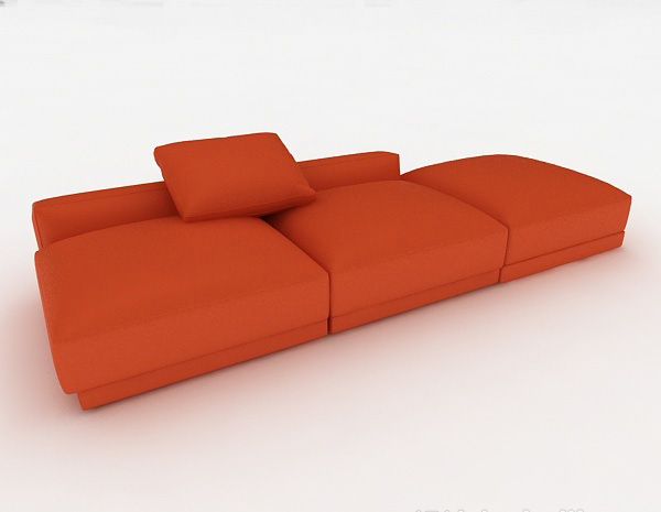 免费橙色懒人沙发3d模型下载