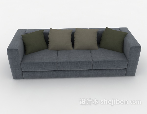 现代风格简约灰色家居沙发3d模型下载