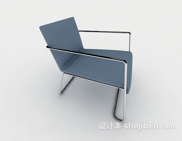 设计本蓝色休闲椅3d模型下载