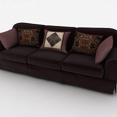 现代棕色家居沙发3d模型下载