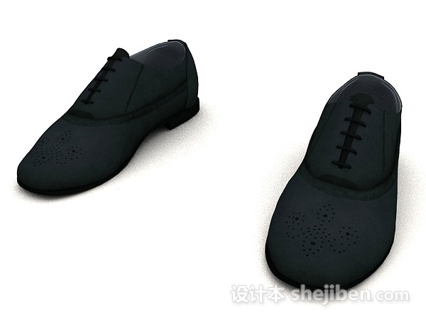 免费男士休闲皮鞋3d模型下载