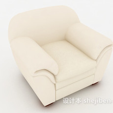 白色舒服单人沙发3d模型下载