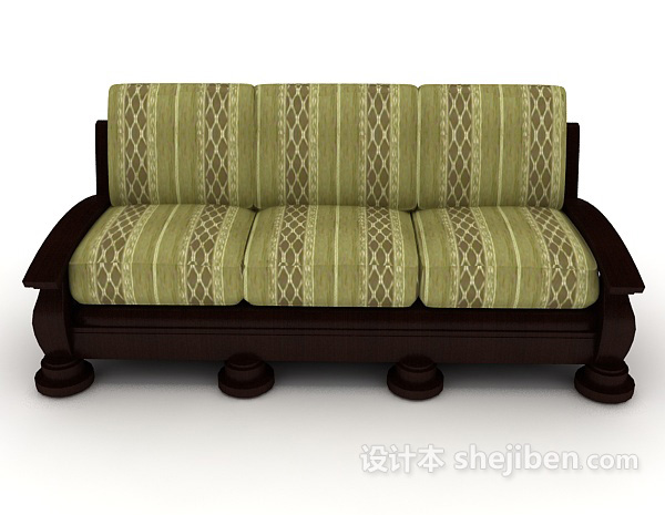 欧式风格欧式简单传统多人沙发3d模型下载
