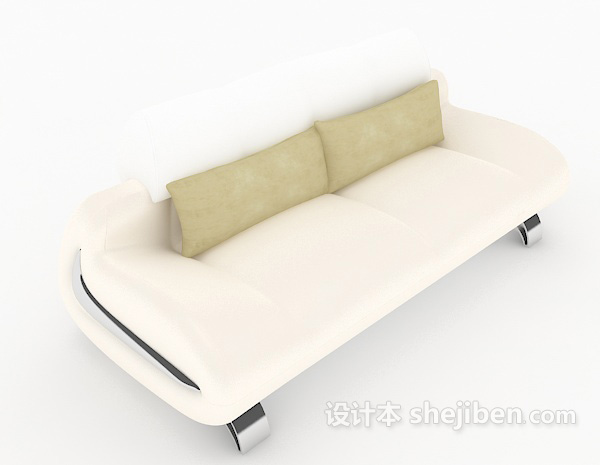 现代白色三人沙发