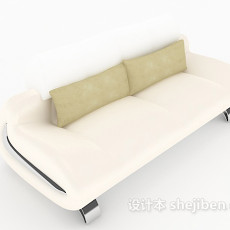 现代白色三人沙发3d模型下载