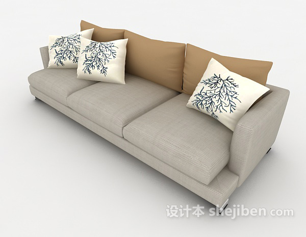 现代简约清新多人沙发3d模型下载