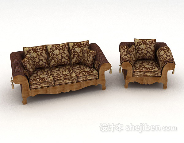 欧式高档家居沙发3d模型下载