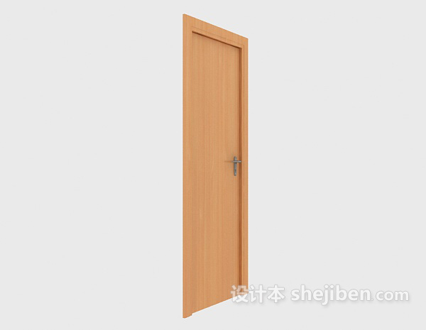 设计本实木简单房门3d模型下载