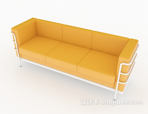 免费现代黄色休闲沙发3d模型下载