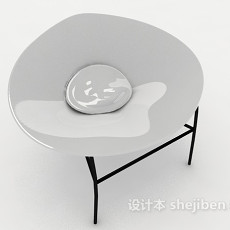 个性白色休闲椅3d模型下载