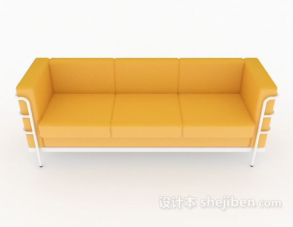现代风格现代黄色休闲沙发3d模型下载