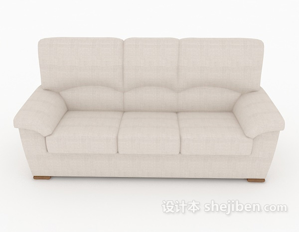 现代风格白色休闲多人沙发3d模型下载